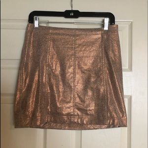 Shimmery orange pencil skirt